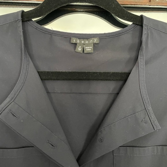 Theory Button Down Sleeveless Blouse - Picture 3 of 5